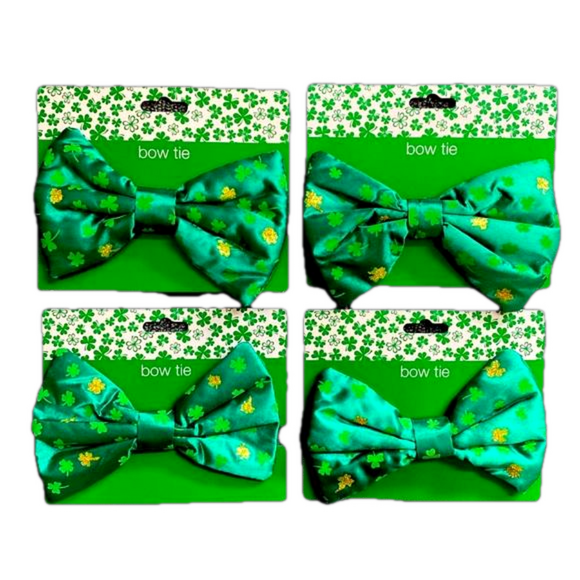 Set of 4 Irish Shamrock Oversized Funny Bowties - Brand New - Picture 1 of 3